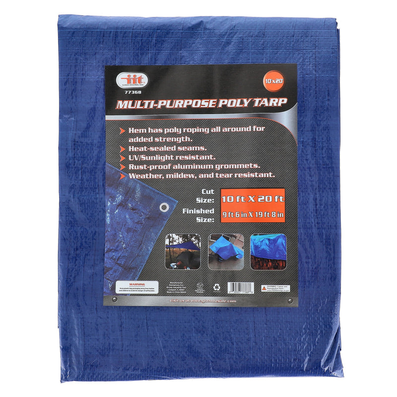10'x20' BLUE MULTI-PURPOSE POLY TARP CUT SIZE