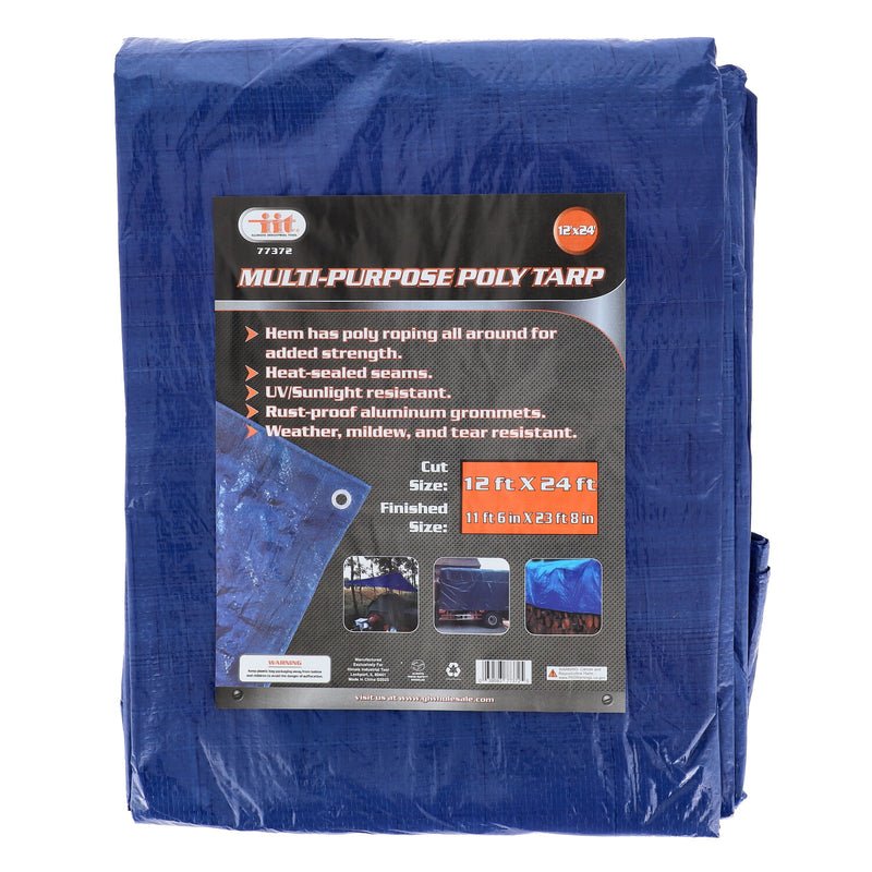 12'x24' BLUE MULTI-PURPOSE POLY TARP CUT SIZE