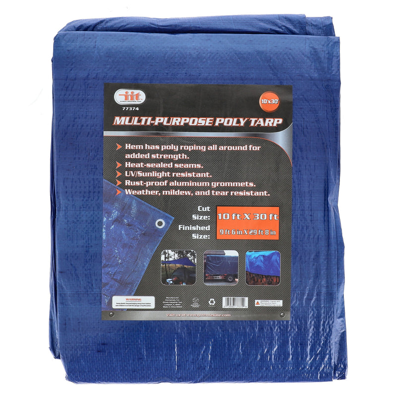 10'x30' BLUE MULTI-PURPOSE POLY TARP CUT SIZE