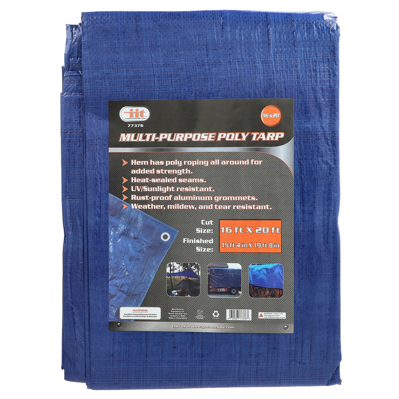 16'x20' BLUE MULTI-PURPOSE POLY TARP CUT SIZE
