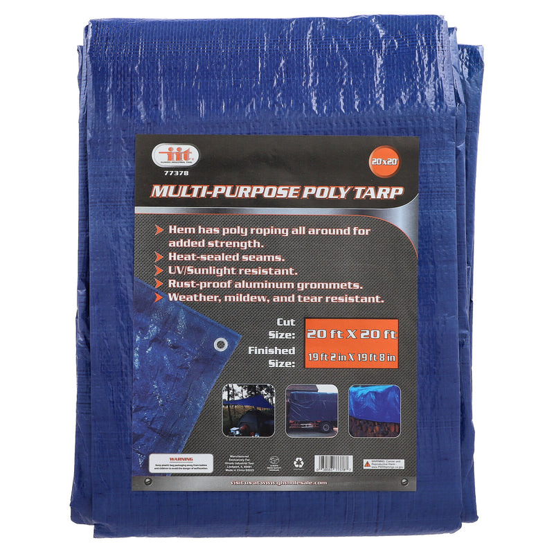 20'x20' BLUE MULTI-PURPOSE POLY TARP CUT SIZE