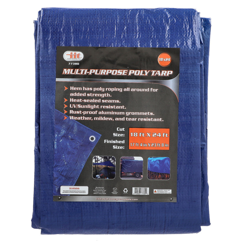 18'x24' BLUE MULTI-PURPOSE POLY TARP CUT SIZE