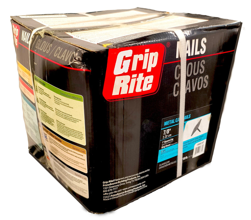 GRIP-RITE 50LB METAL CAP ROOFING NAILS 7/8''
