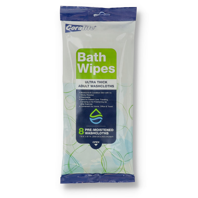 CORALITE 8CT BATH WIPES 8x8''