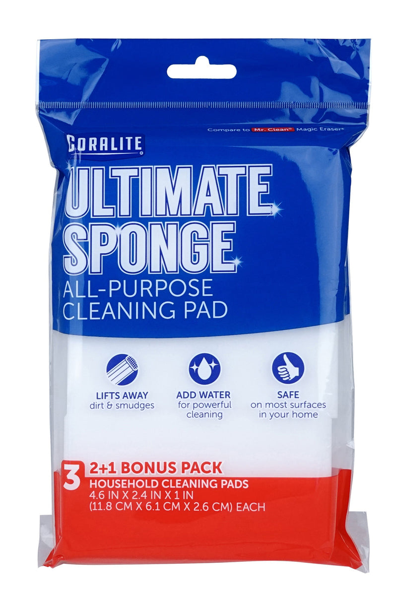 3pk ULTIMAGE SPONGE ALL PURPOSE CLEANING PADS 2.6x2.4x1''