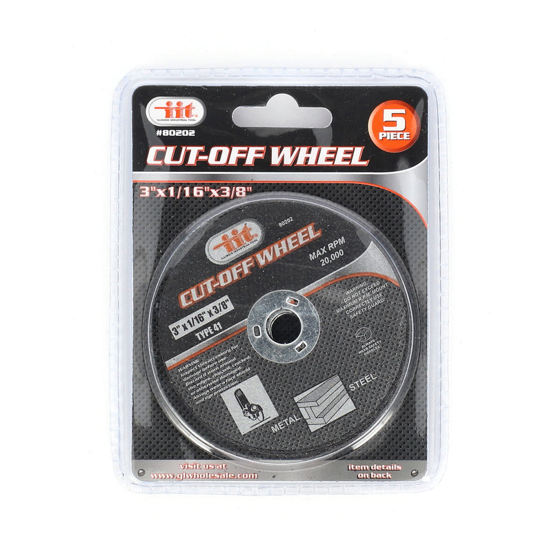 IIT 5PC 3x1/16x3/8'' THIN CUT OFF WHEELS