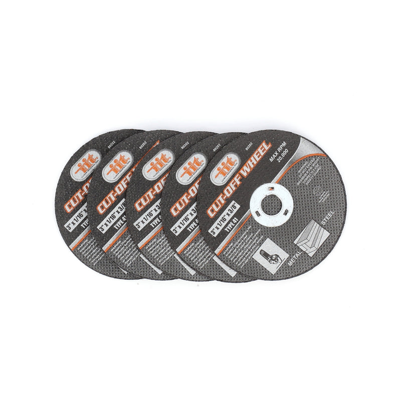 IIT 5PC 3x1/16x3/8'' THIN CUT OFF WHEELS