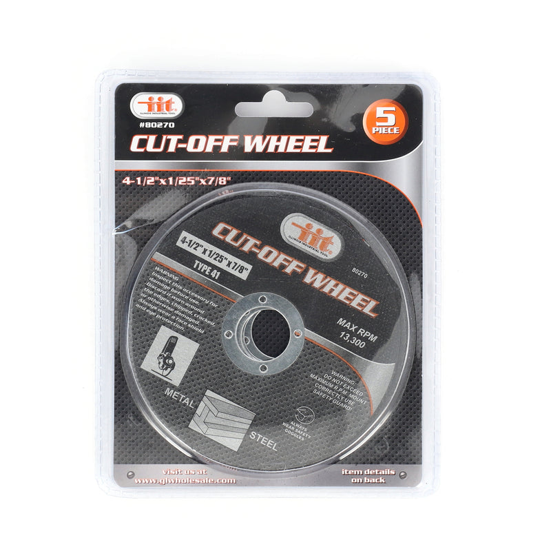IIT 5PC 4-1/2 x 1/25'' FLEX CUT OFF WHEELS