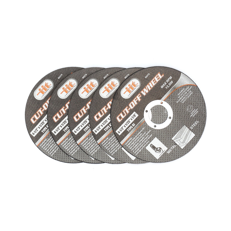 IIT 5PC 4-1/2 x 1/25'' FLEX CUT OFF WHEELS