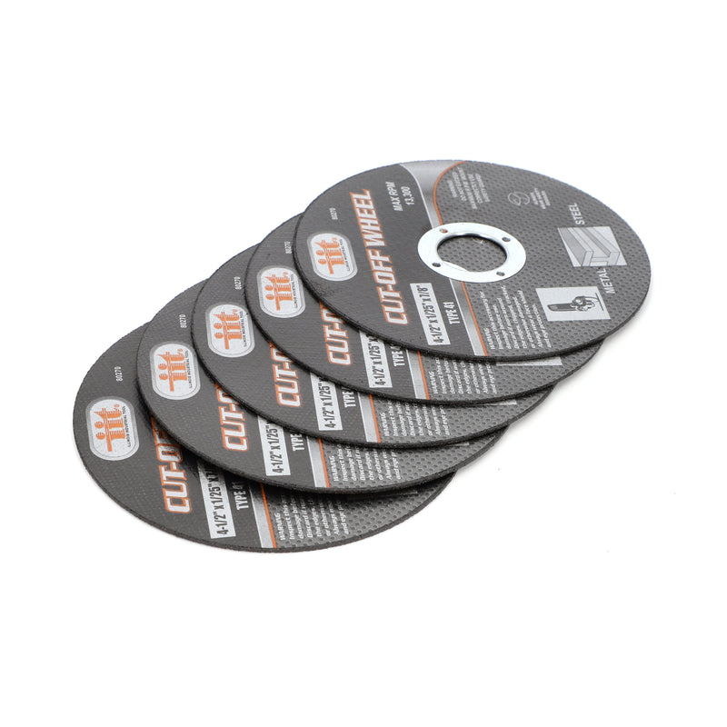 IIT 5PC 4-1/2 x 1/25'' FLEX CUT OFF WHEELS
