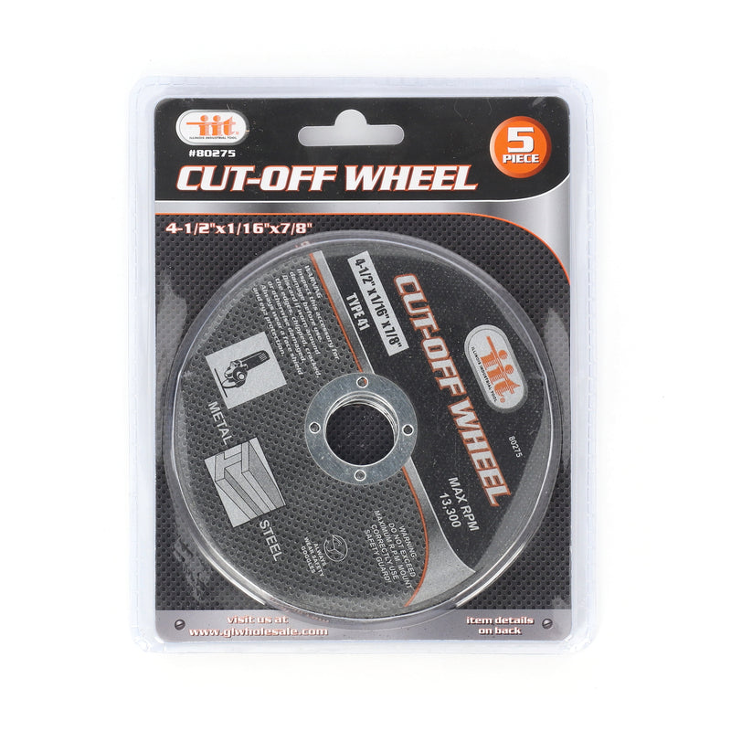IIT 5PC 4-1/2 x 1/16'' THIN CUT OFF WHEELS