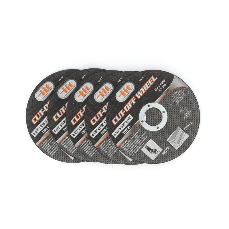 IIT 5PC 4-1/2 x 1/16'' THIN CUT OFF WHEELS