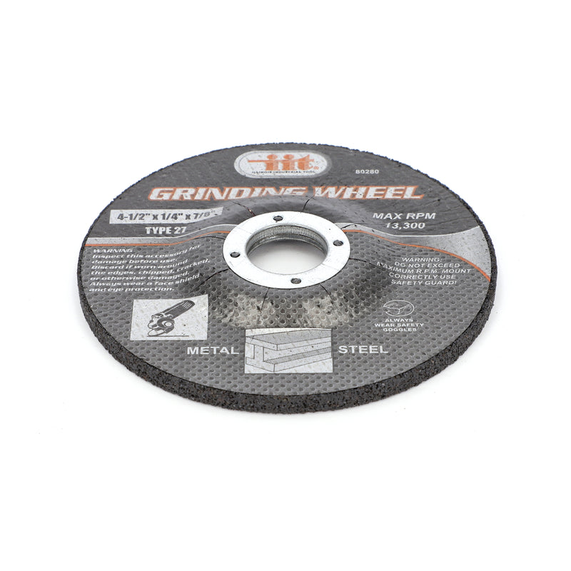 IIT 5PC 4-1/2x1/4x7/8'' GRINDING WHEELS DEPRESSED HUB