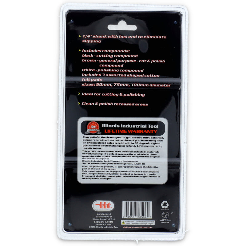 IIT 7pc BUFFING KIT WITH COMPOUND