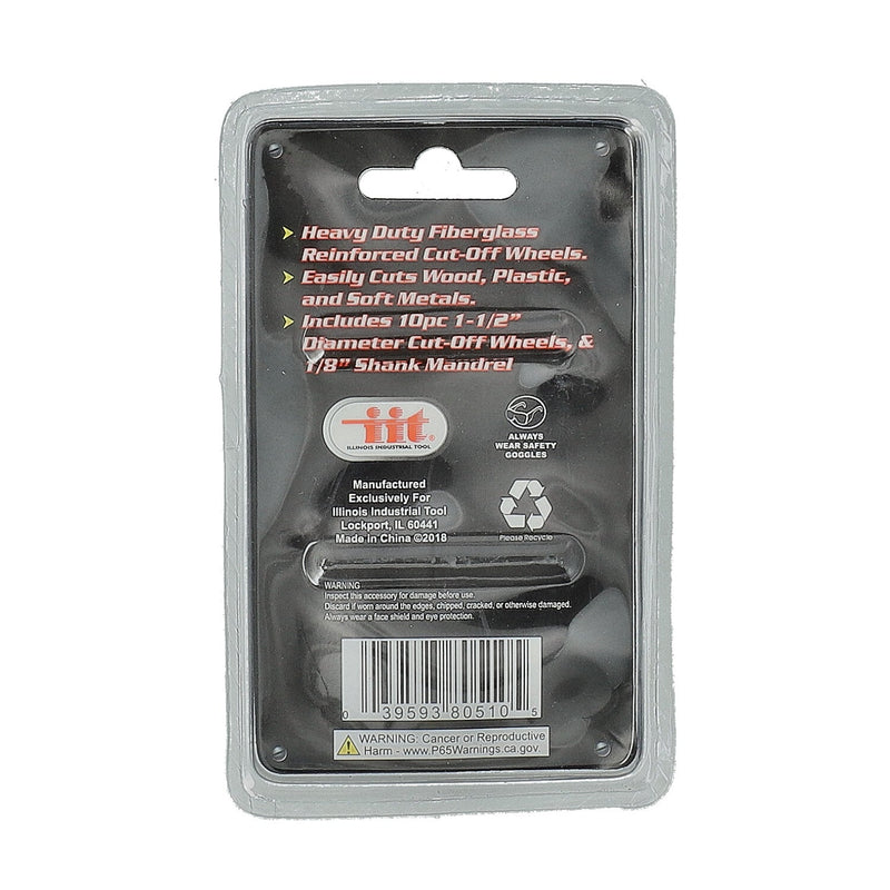 IIT 10pc CUT-OFF WHEELS WITH MANDREL