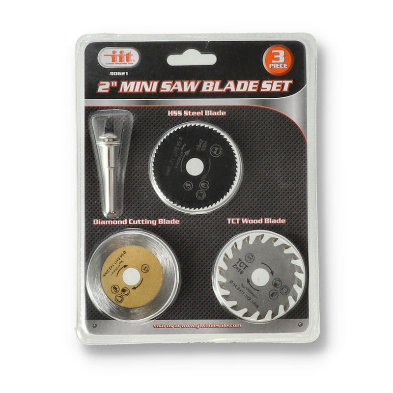IIT 3pc 2'' MINI SAW BLADE SET WITH MANDREL