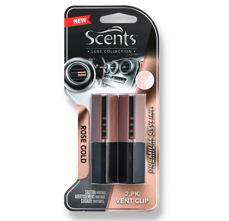 2PK VENT CLIP SCENTS ROSE GOLD