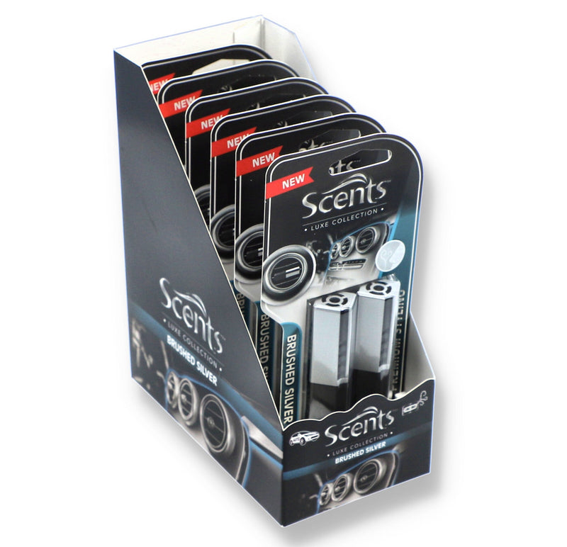 2PK VENT CLIP SCENTS BRUSHED SILVER