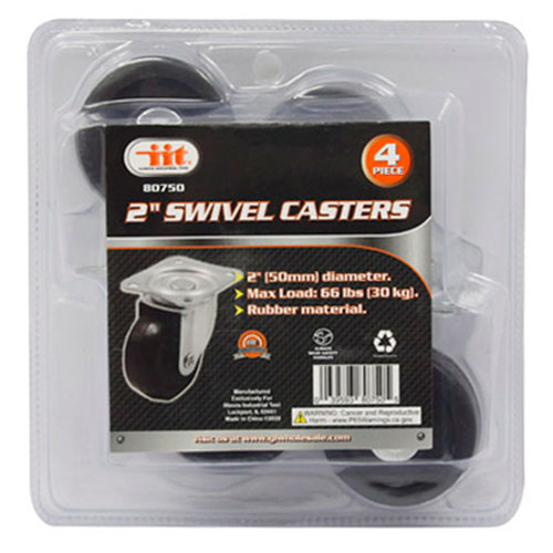 IIT 4pc 2'' SWIVEL CASTERS -NO BRAKE