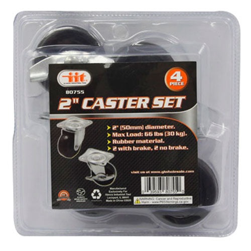 IIT 4pc 2'' CASTER SET 2 WITH BRAKES