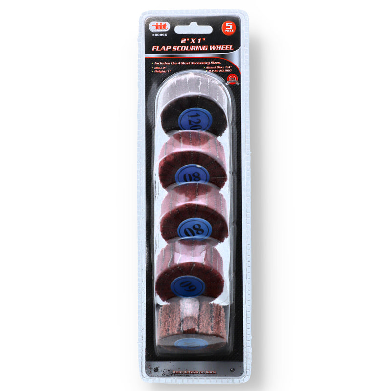 IIT 5pc 2x1'' FLAP SCOURING WHEEL