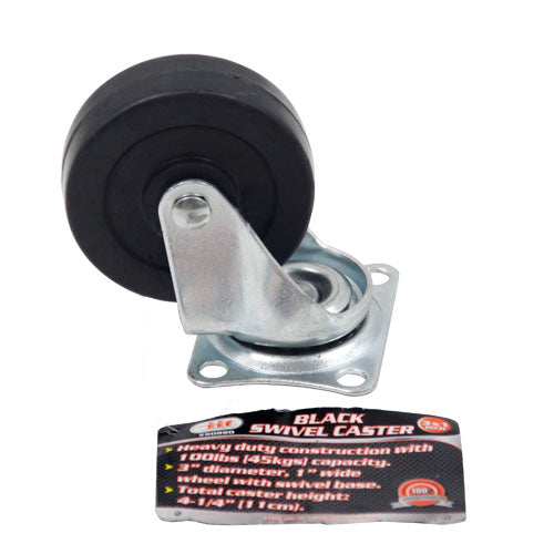 IIT 3'' x 1'' BLACK SWIVEL CASTER