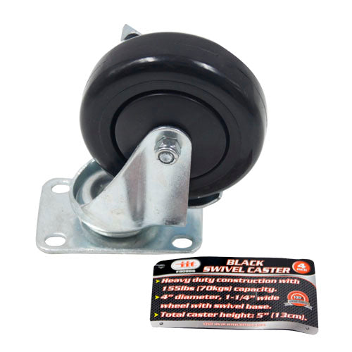 IIT 4 x 1-1/4'' BLACK SWIVEL CASTER