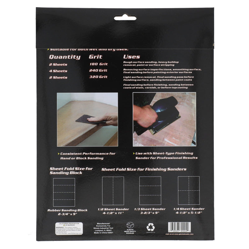 IIT 8pc WET & DRY SANDPAPER
