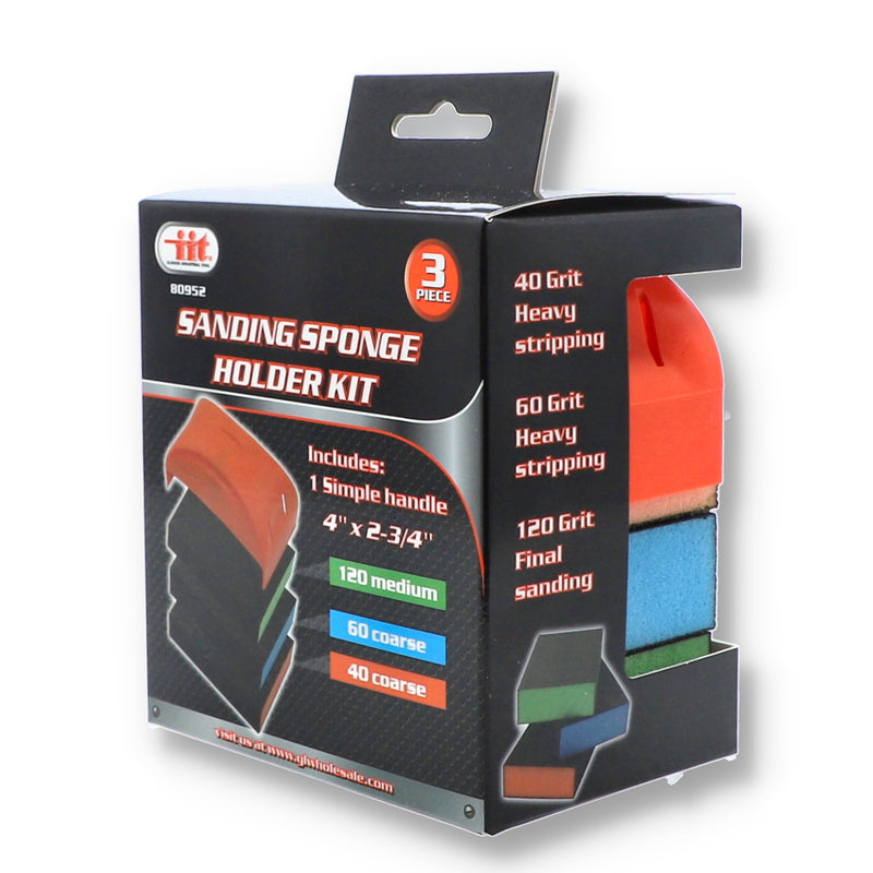 IIT 3PC FOAM SANDING SPONGE & HANDLE 4x2-3/4''