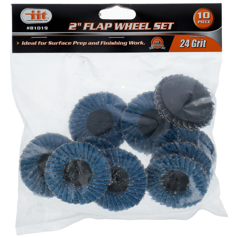 IIT 2'' 24 GRIT FLAP WHEEL- 10pc