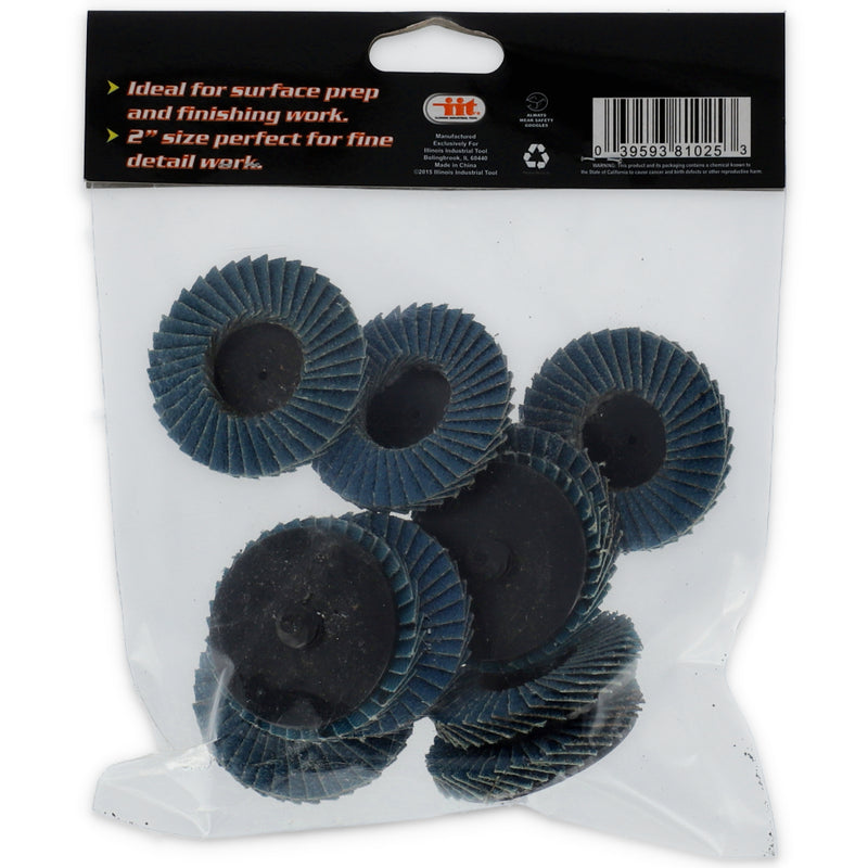IIT 2''60 GRIT FLAP WHEELS - 10pc