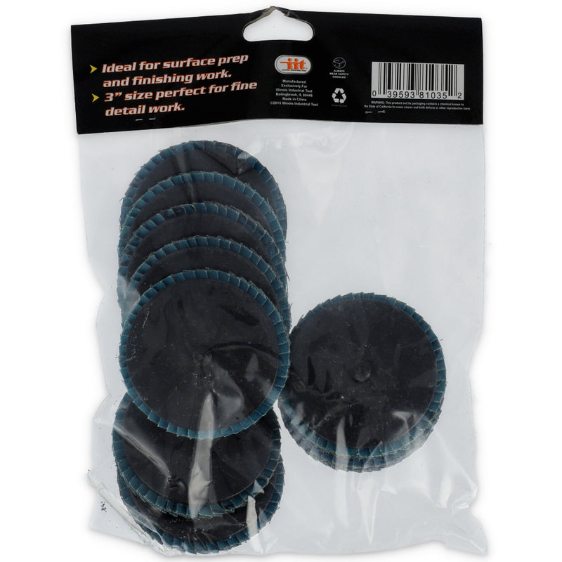 IIT 10pc 3'' 60 GRIT FLAP WHEELS