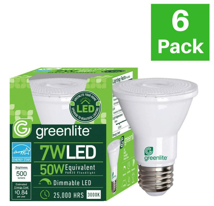 GREENLITE 7=50W LED R20 FLOODLIGHT DIMMABLE