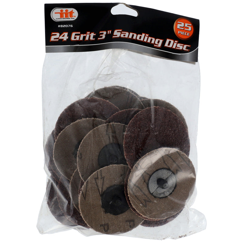 IIT 25pc 24 GRIT 3'' SANDING DISC