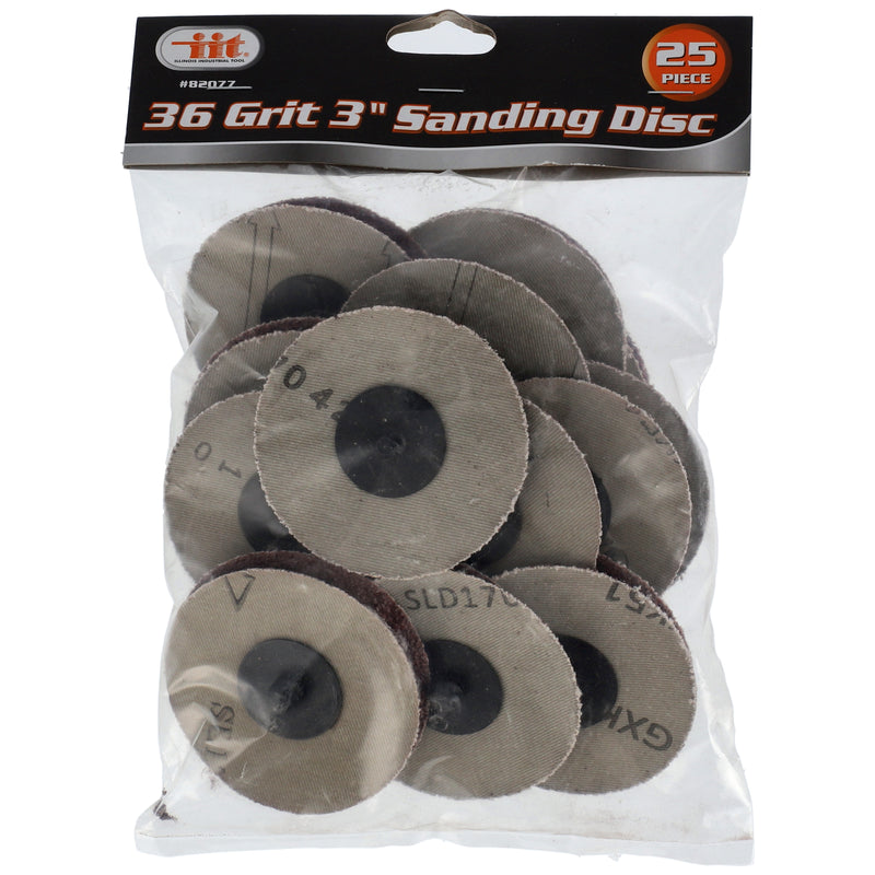 IIT 25pc 36 GRIT 3'' SANDING DISC