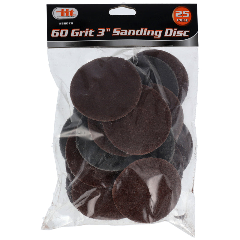 IIT 25pc 60 GRIT 3'' SANDING DISC