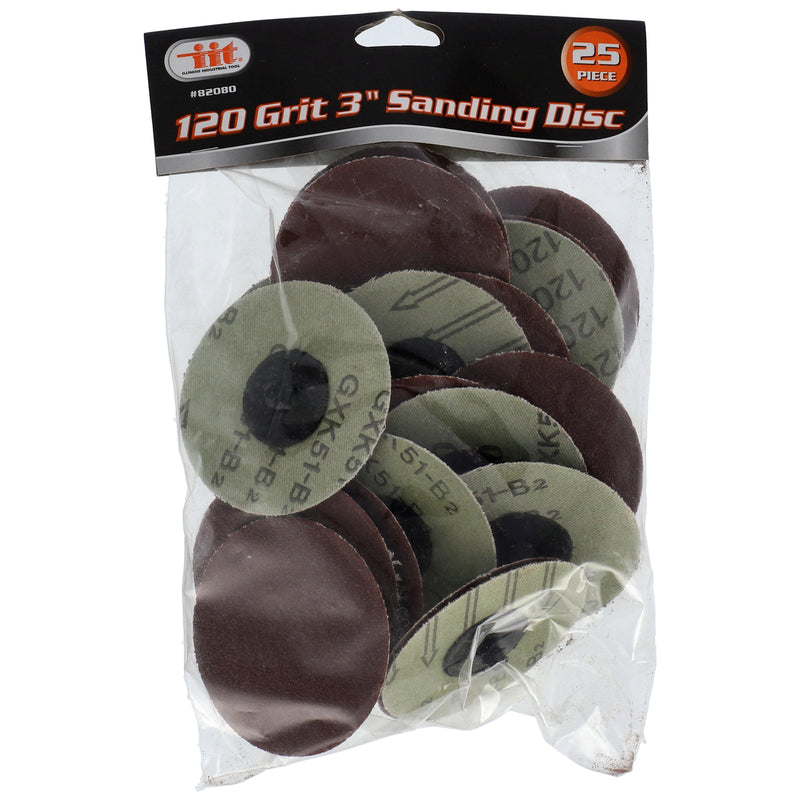 IIT 25pc 120 GRIT 3'' SANDING DISC