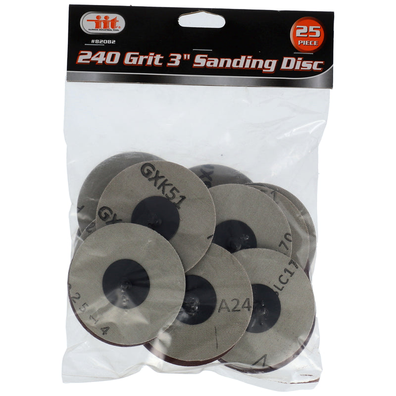 IIT 25pc 240 GRIT 3'' SANDING DISC