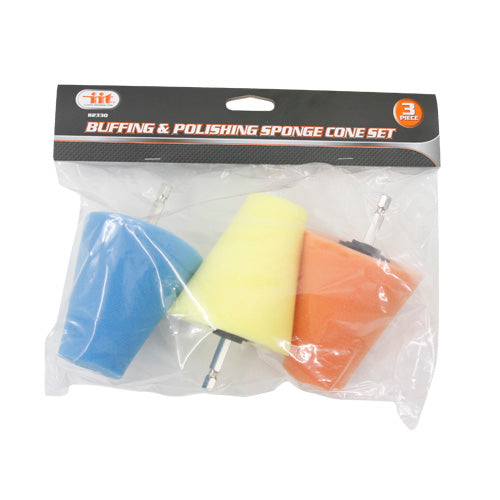 IIT 3PC HUB POLISHING CONE SET WITH 1/4'' QUICK CHANGE SHANK