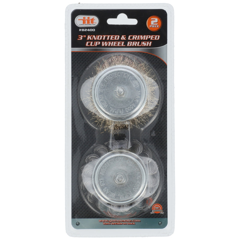 IIT 2pc 3'' WIRE CUP WHEELS WITH 1/4'' SHANK