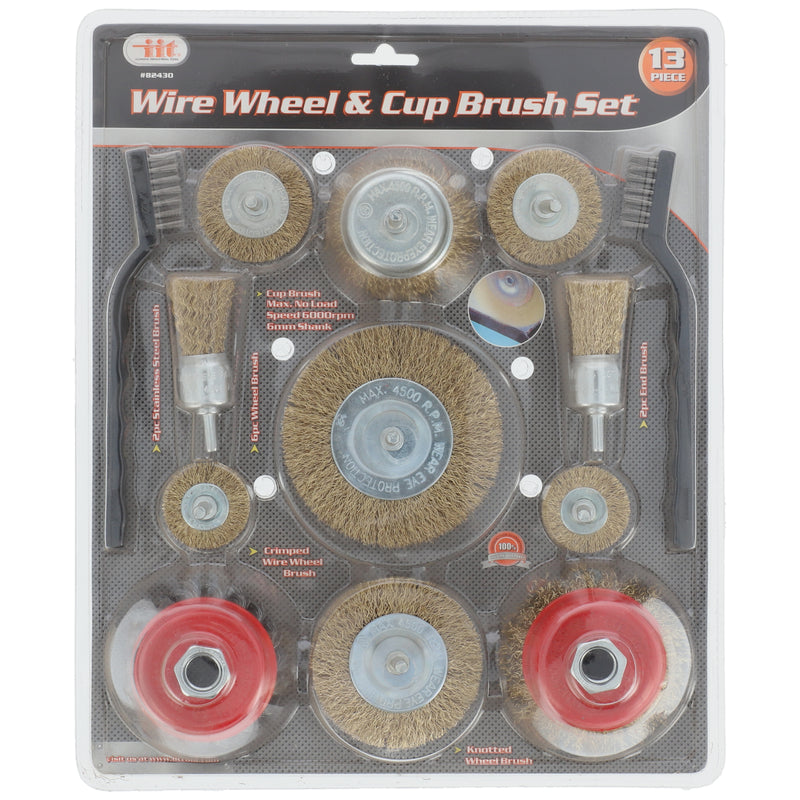 IIT 13pc WIRE WHEEL & BRUSH SET