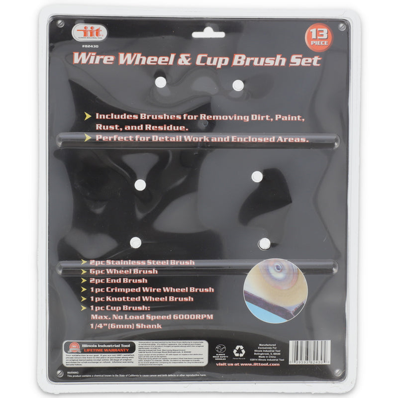 IIT 13pc WIRE WHEEL & BRUSH SET