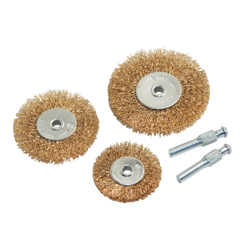 IIT 5pc BRASS WIRE WHEEL BRUSH SET