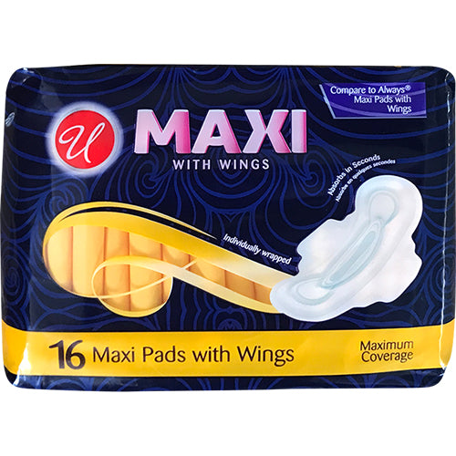 16ct MAXI PADS WITH WINGS