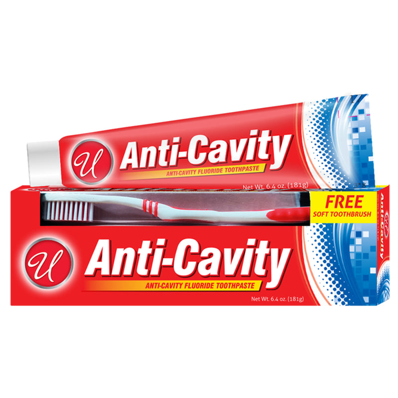 6.4oz ANTI-CAVITY TOOTHPASTE & TOOTHBRUSH