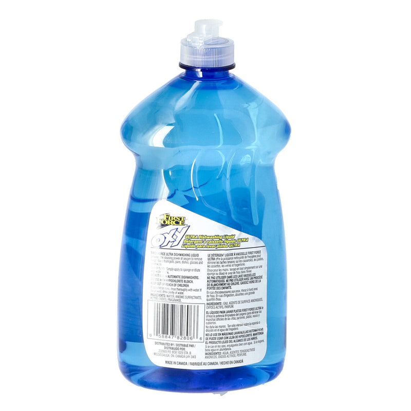 FIRST FORCE 28OZ OXY ULTRA BLUE DISHWASHING LIQUID