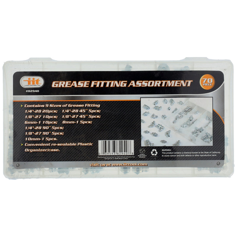 IIT 70pc GREASE FITTING ASSORTMENT