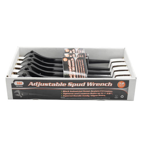 IIT 12'' ADJUSTABLE SPUD WRENCH