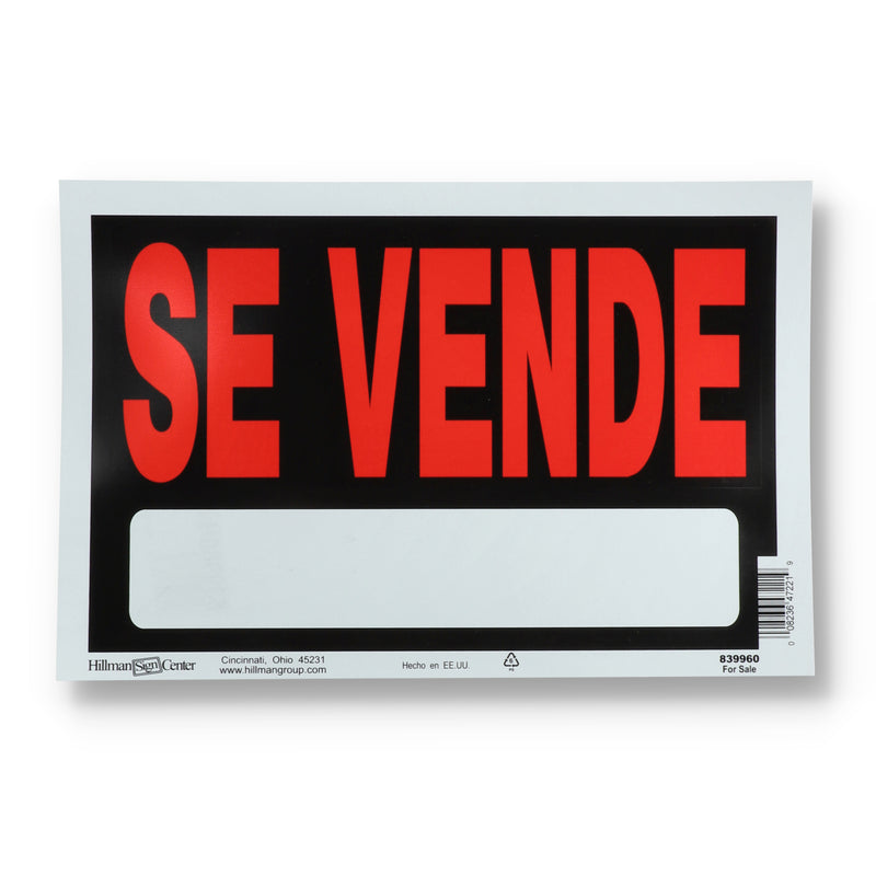 SE VENDE(FOR SALE) PLASTIC SIGN 8x12''