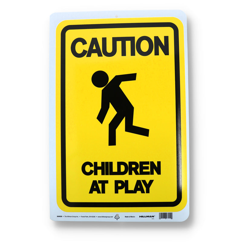 CAUTION CHILDREN AT PLAY SIGN 18x12''